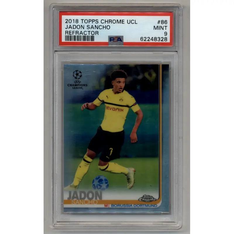 Jadon Sancho 2018 Topps Chrome UCL #86 Refractor PSA 9 Mint