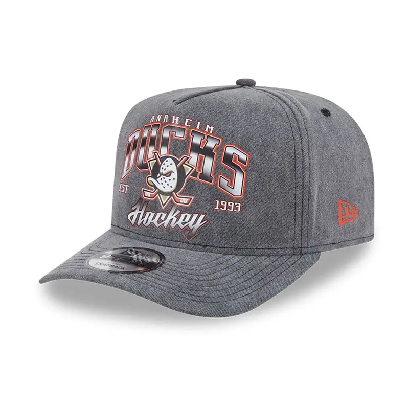 Anaheim Ducks NHL Washed Black 9FIFTY A-Frame Adjustable Cap