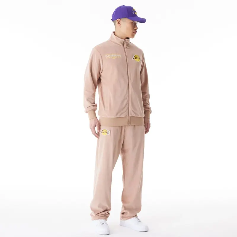 LA Lakers NBA Lifestyle Velour Beige Track Joggers