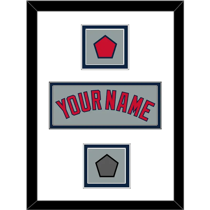 Boston Name, Logo Patch & World Series Champions Patch - Road Gray - Double Mat 2