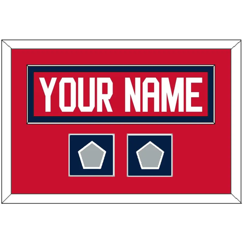 Florida Nameplate & 2 Stanley Cup Champions Patches - Home Red - Single Mat 3