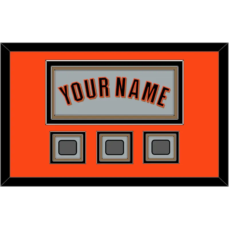 San Francisco Name & 3 World Series Jersey Patches - Road Gray (2010-2021) - Triple Mat 2