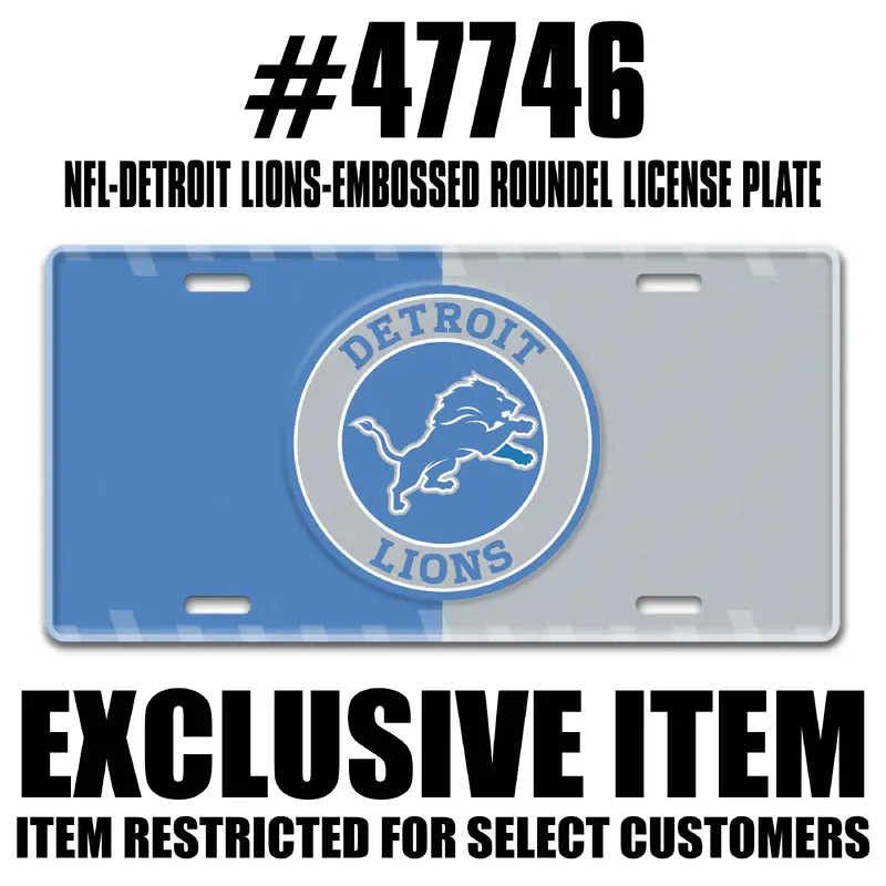 NFL - Detroit Lions Embossed Roundel License Plate