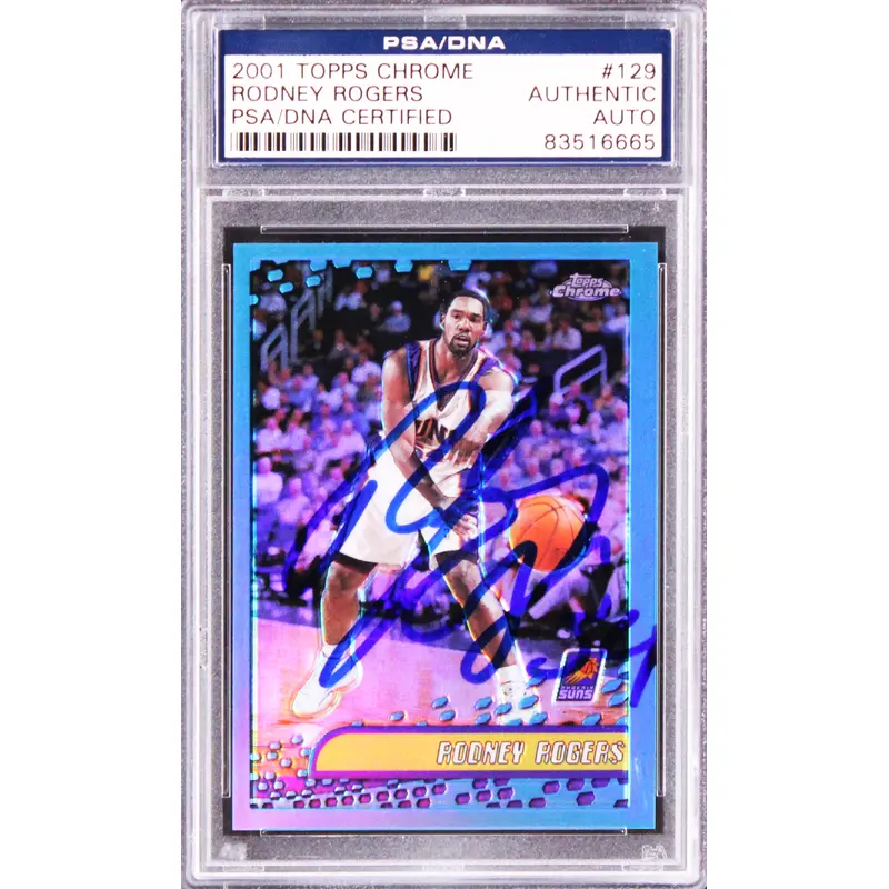 Suns Rodney Rogers Authentic Signed 2001 Topps Chrome #129 Card PSA/DNA Slabbed