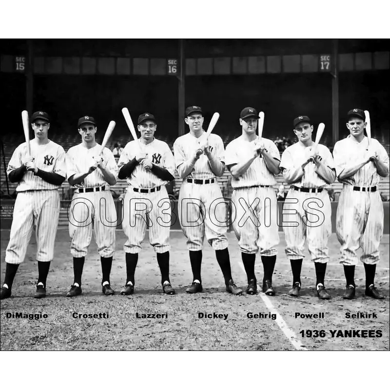 1936 New York Yankees 8X10 Photo - Gehrig Dimaggio Lazzeri - 872