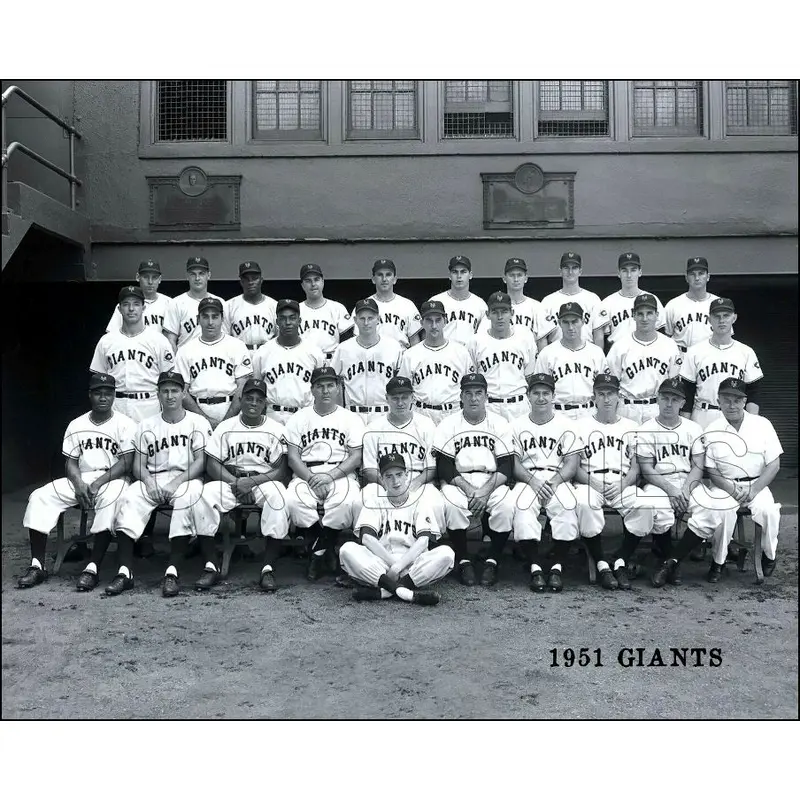1951 New York Giants 8X10 Photo - Mays Irvin Thomson - 2119