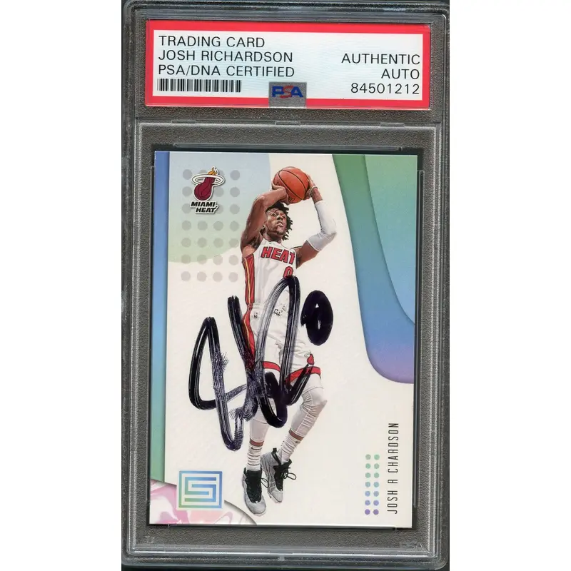 2018-19 Panini Status #21 Josh Richardson Signed Card AUTO PSA Slabbed Heat