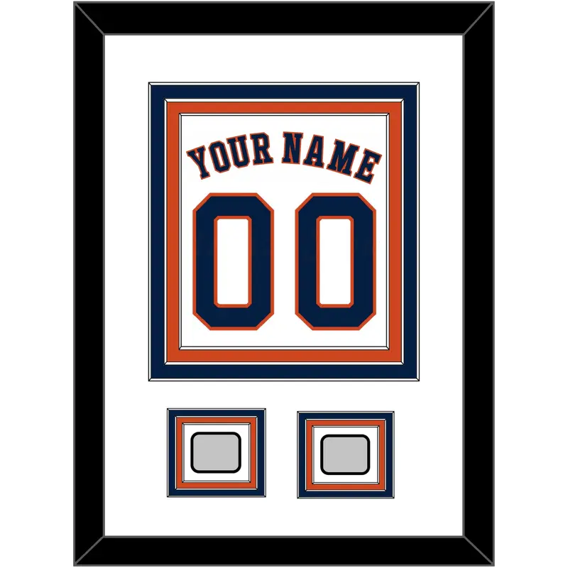 Houston Name, Number & 2 World Series Jersey Patches - Home White - Triple Mat 1