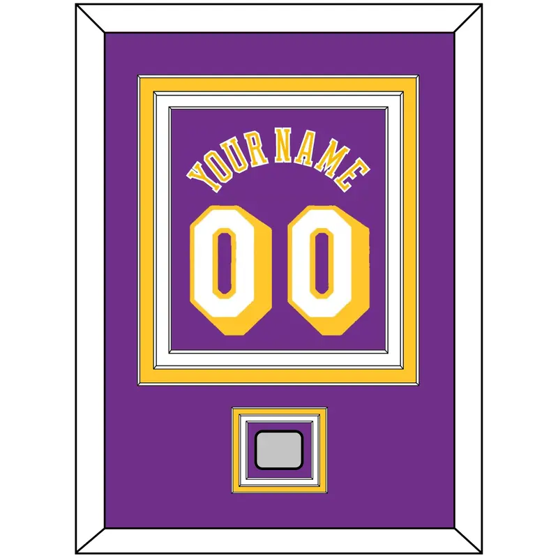Los Angeles Name & Number With 5X Champions Patch - Road Purple (1978-1997) - Triple Mat 2