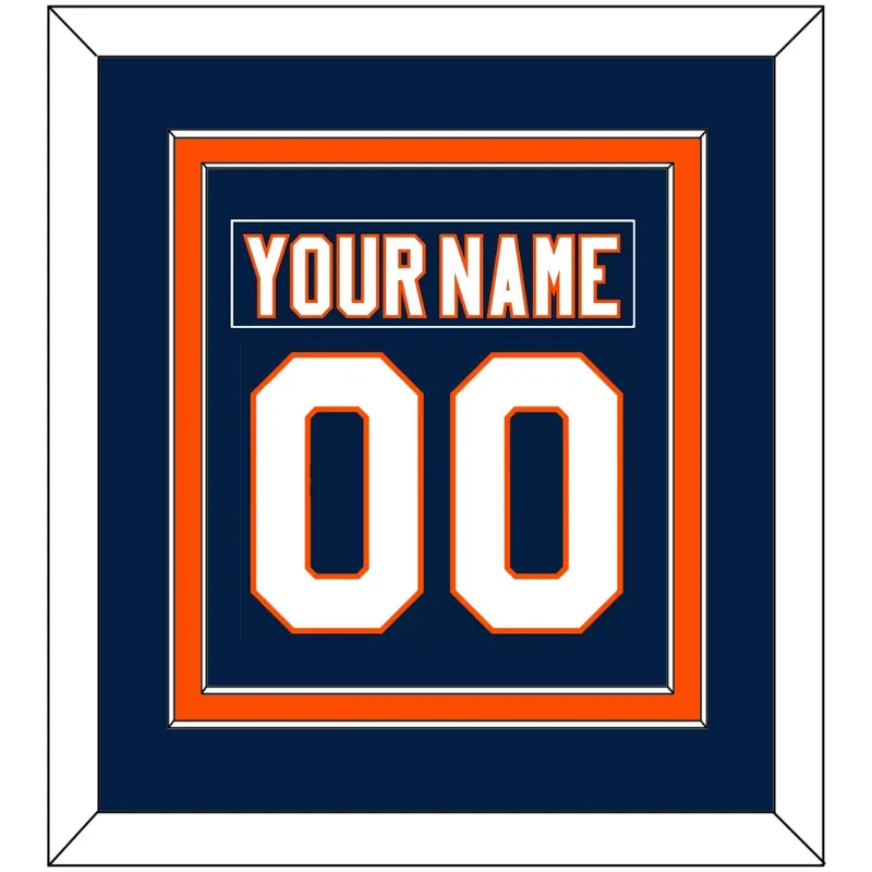 New York Nameplate & Number (Back) Combined - Home Blue (2007-2010) - Double Mat 2