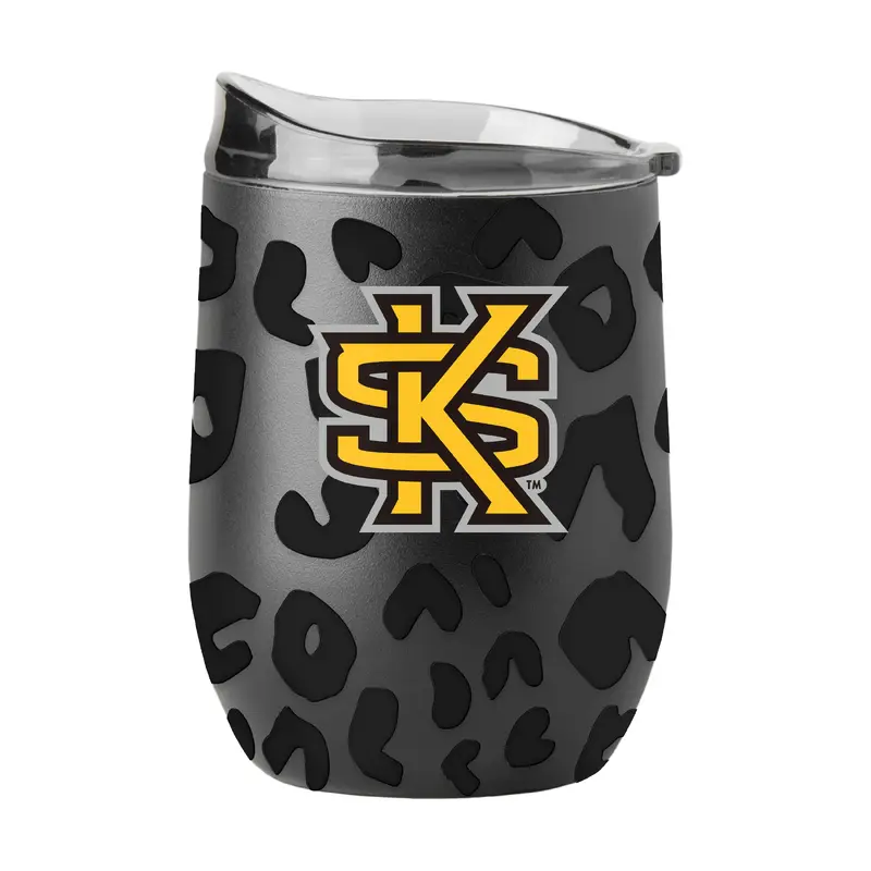 Kennesaw State Leopard 16oz Black Powdercoat Curved Beverage