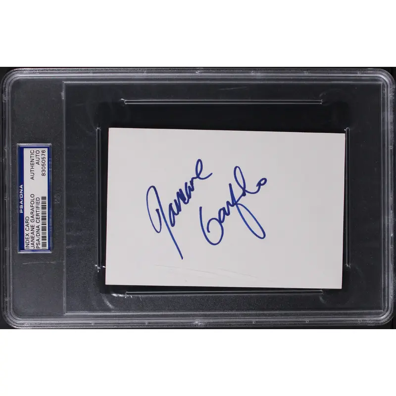 Janeane Garofolo Mystery Men Authentic Signed 4x6 Index Card PSA/DNA Slabbed