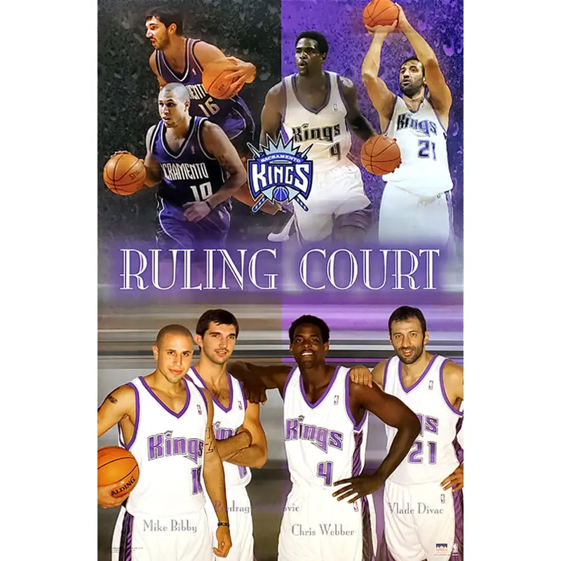 Sacramento Kings "Ruling Court" 2002-03 (Bibby, Peja, Webber, Divac) Poster - Starline Inc.
