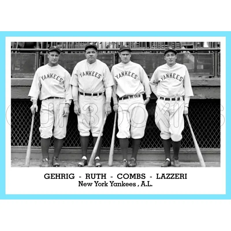 Gehrig Ruth Combs Lazzeri 1947 Tip Top Bread Custom Card - 3823