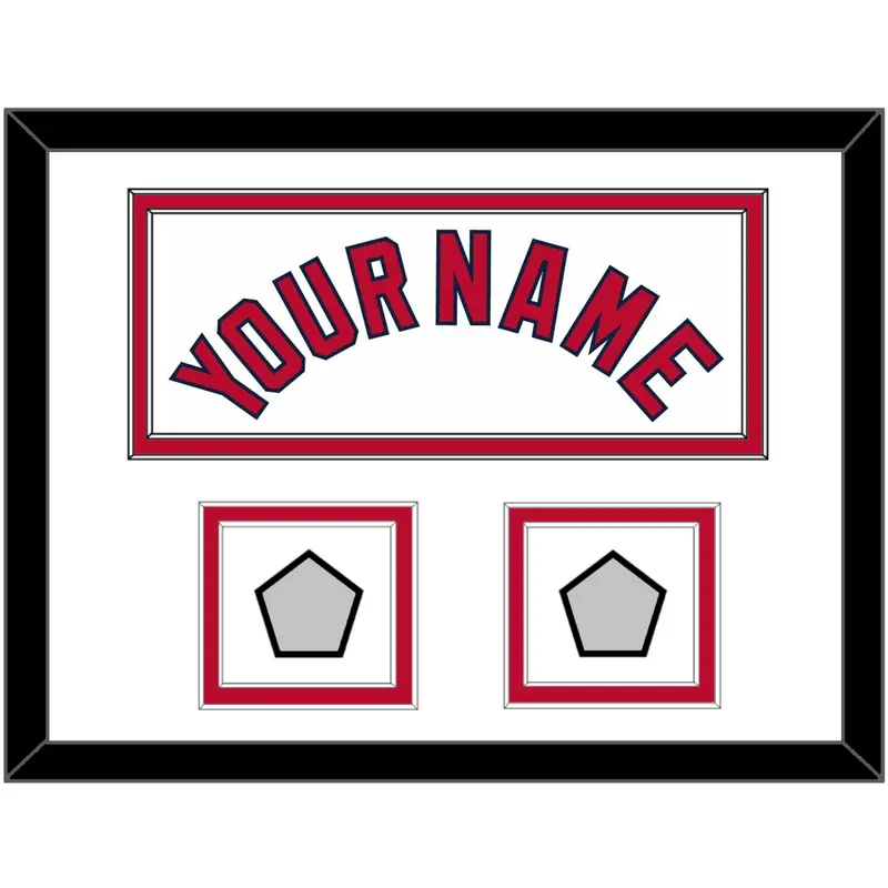 St. Louis Name & 2 World Series Jersey Patches - Home White (2006-2012) - Double Mat 1