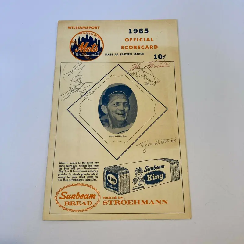 1965 New York Mets Spring Training Multi Signed Vintage Scorecard