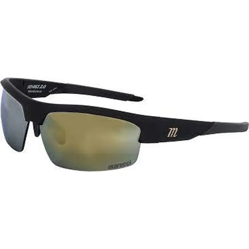 New Marucci MV463Y 2.0 Matte Black Grey w/ Gold Mirror Sunglasses