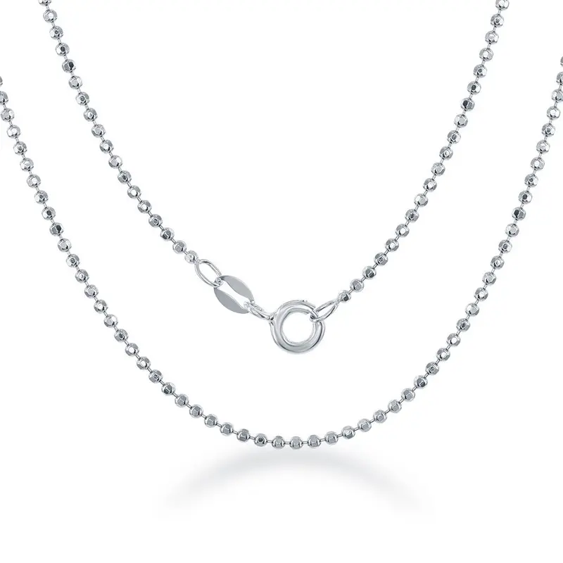 Sterling Silver 1.5mm Diamond Cut Bead Chain
