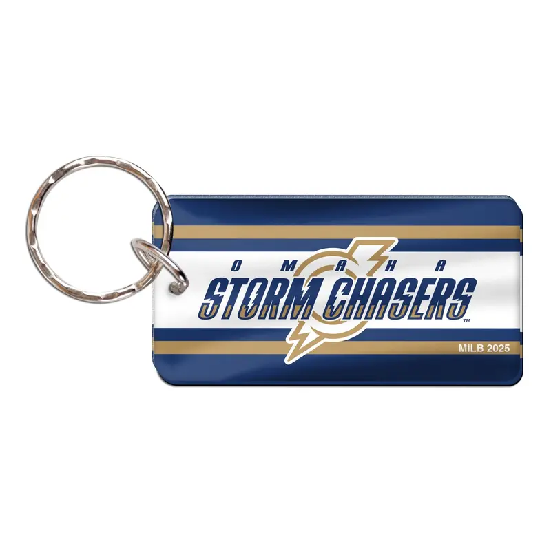 Omaha Storm Chasers Wincraft Rectangle Stripe Premium Key Ring