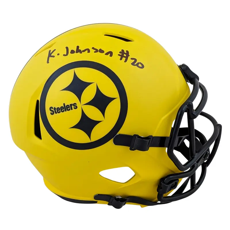Steelers Kaleb Johnson Signed Rave Full Size Speed Rep Helmet BAS Witnessed
