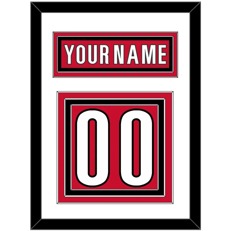 Carolina Nameplate & Number (Back) - Home Red (2017-2022) - Triple Mat 1