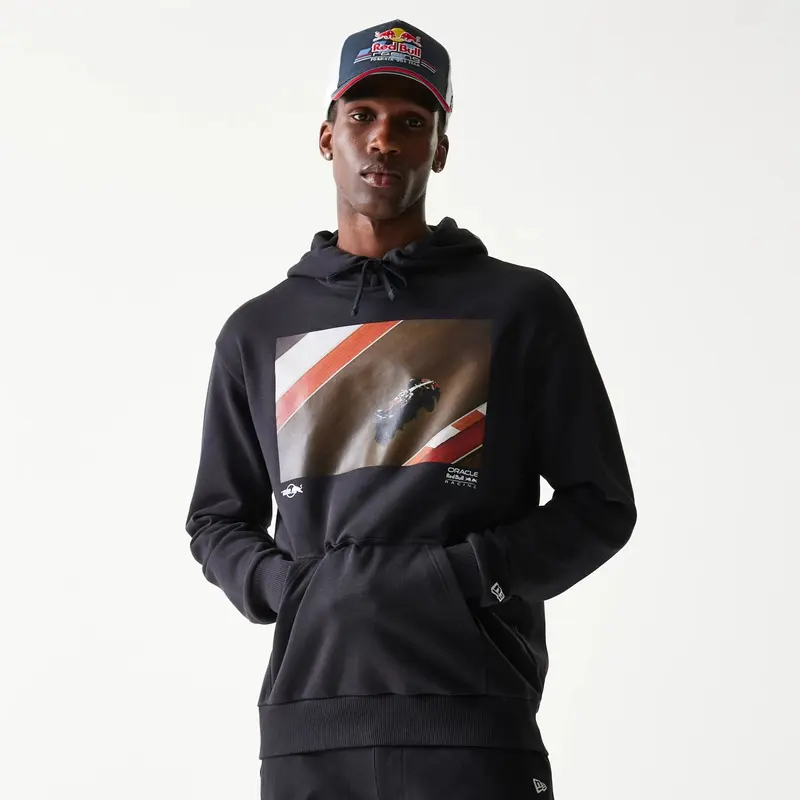 Red Bull Racing Black Oversized Pullover Hoodie