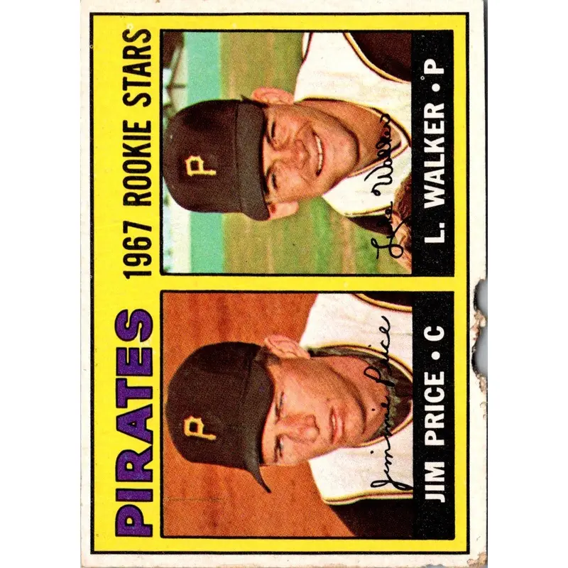 1967 Topps Pirates Rookies - Jim Price/Luke Walker #123 Rookie VG-EX
