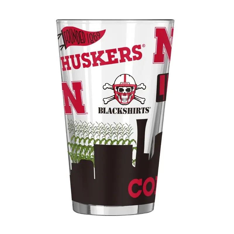Nebraska 16oz Native Pint Glass