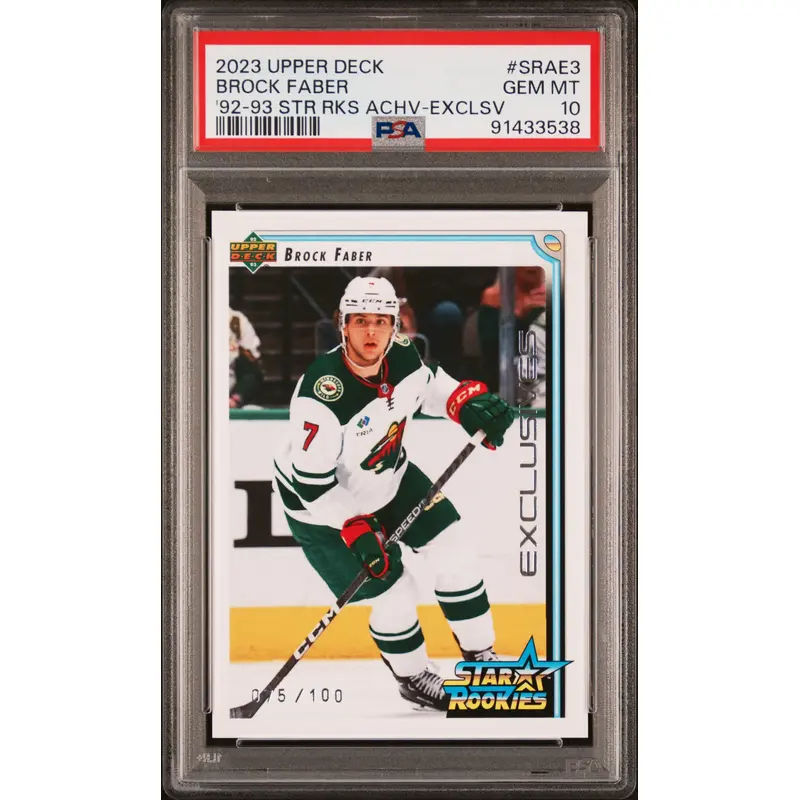 Brock Faber 2003 Upper Deck 1992-93 Star Rookies Exclusive #75/100 PSA 10 Gem Mint