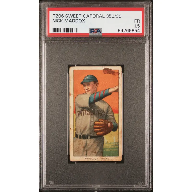 Nick Maddox 1909-11 T206 Sweet Caporal 350/30 PSA 1.5 Fair