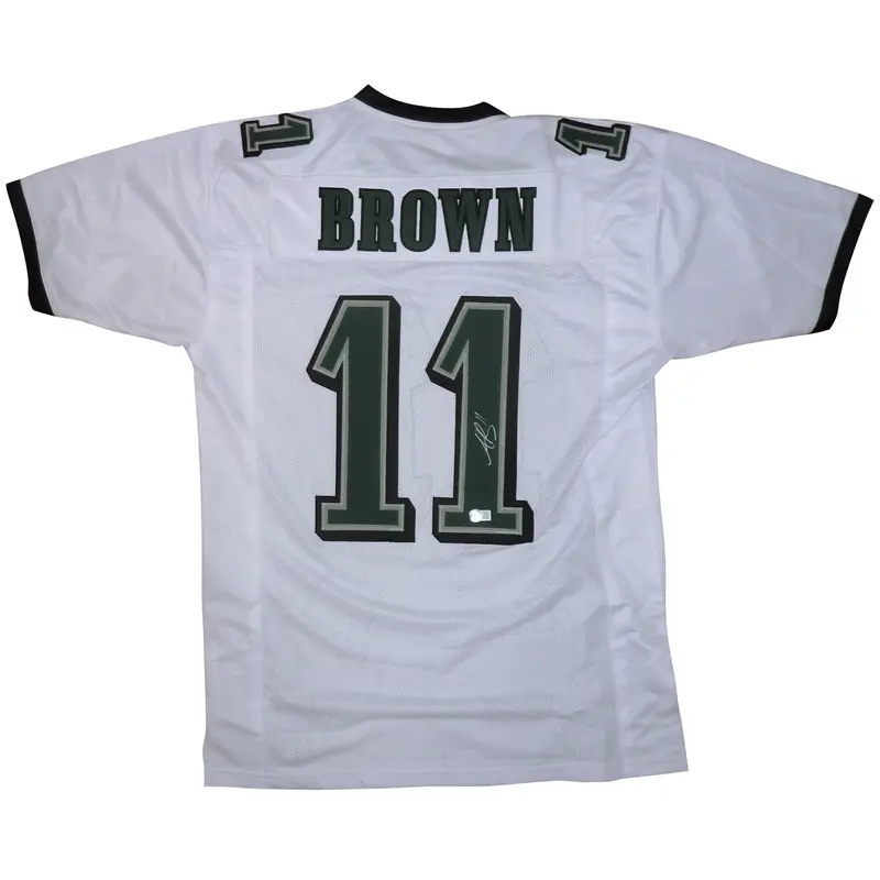 AJ Brown Autographed Philadelphia (White #11) Custom Jersey - Beckett