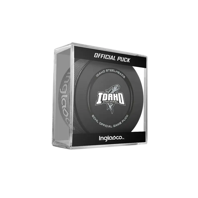 ECHL Idaho Steelheads 2024-25 Official Game Hockey Puck In Cube