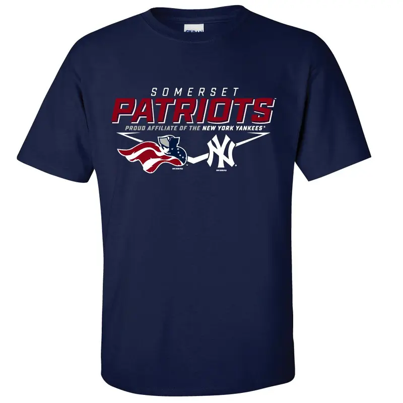 Somerset Patriots Adult Cotton Navy Short Sleeve Softness Affiliate T-shirt