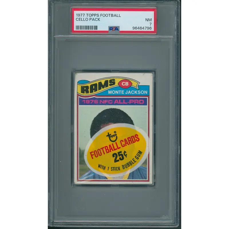 1977 Topps Football Unopened Cello Pack PSA 7 *4796