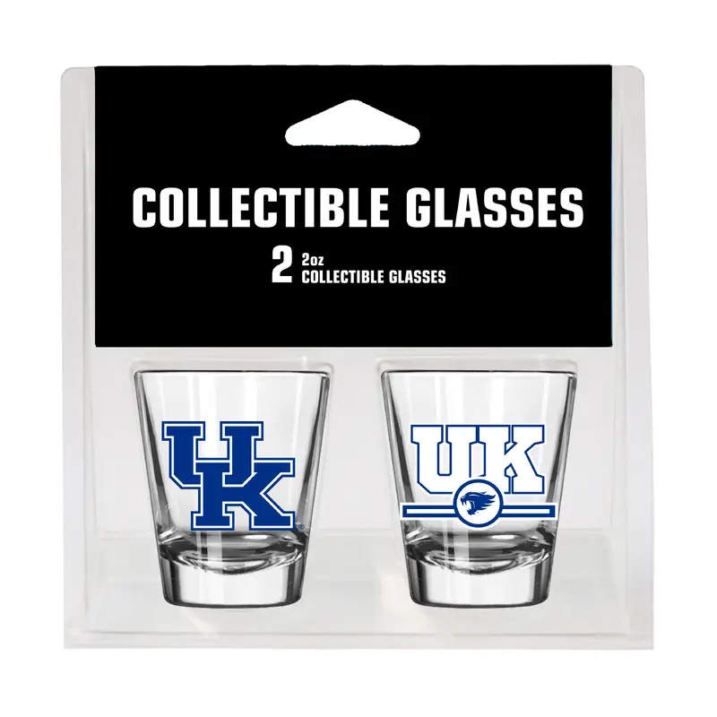 Kentucky Campus Colors 2oz Letterman Shot Glass 2 Pack