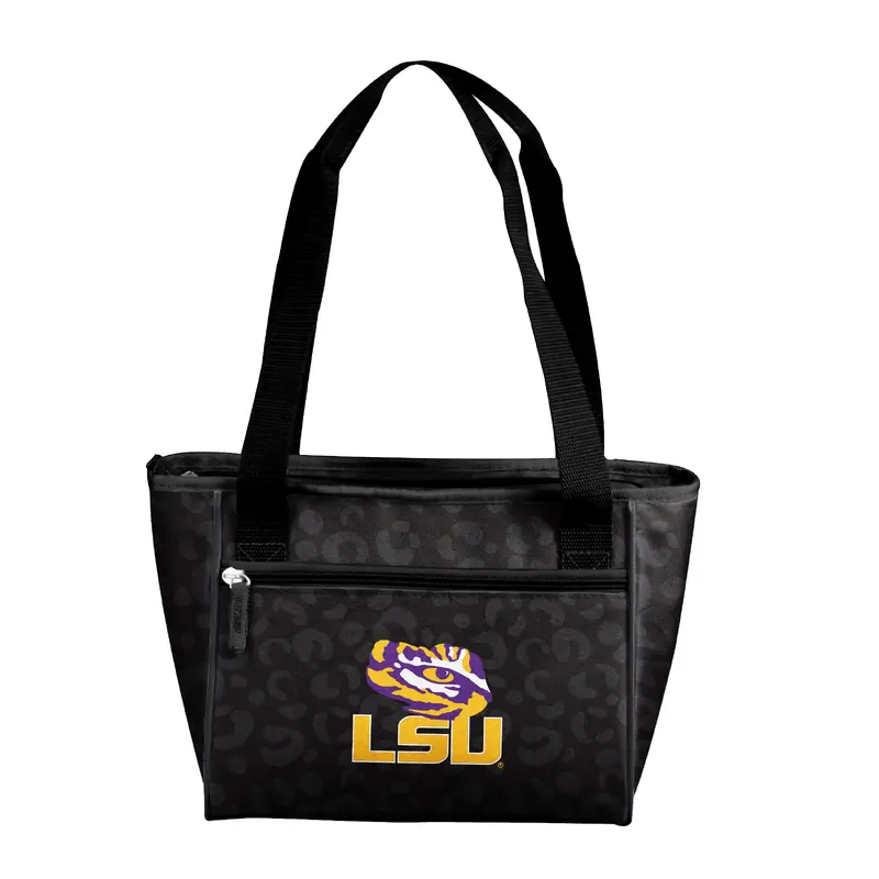 LSU Leopard Print 16 Can Cooler Tote