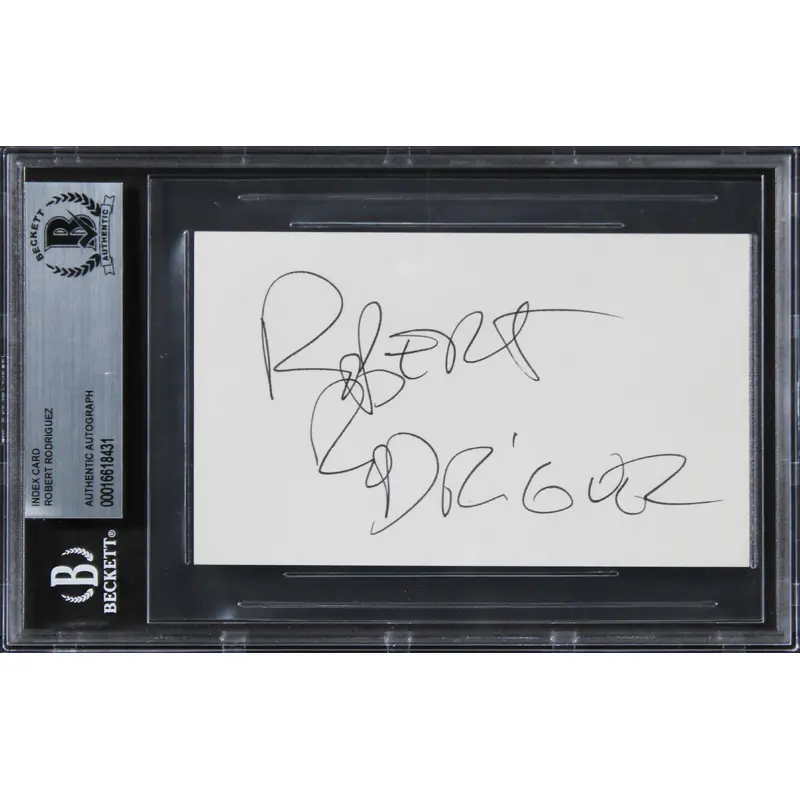 Robert Rodriguez El Mariachi Authentic Signed 3x5 Index Card BAS Slabbed 1