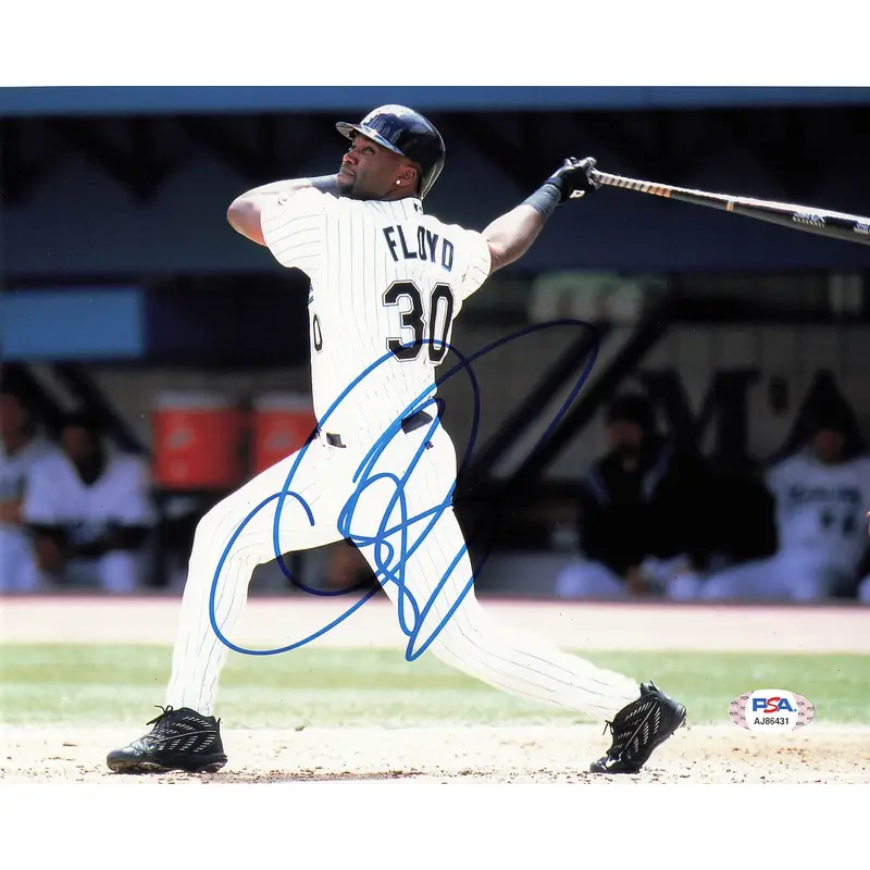 CLIFF FLOYD signed 8x10 photo PSA/DNA Florida Miami Marlins Autographed