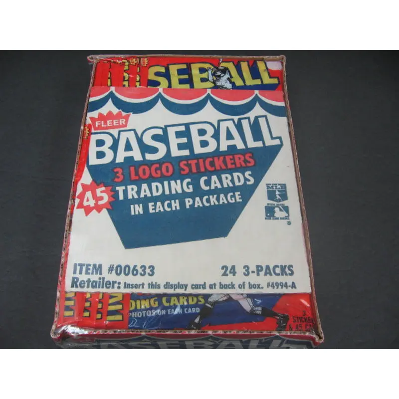 1983 Fleer Baseball Unopened Wax Pack Rack Pack Box