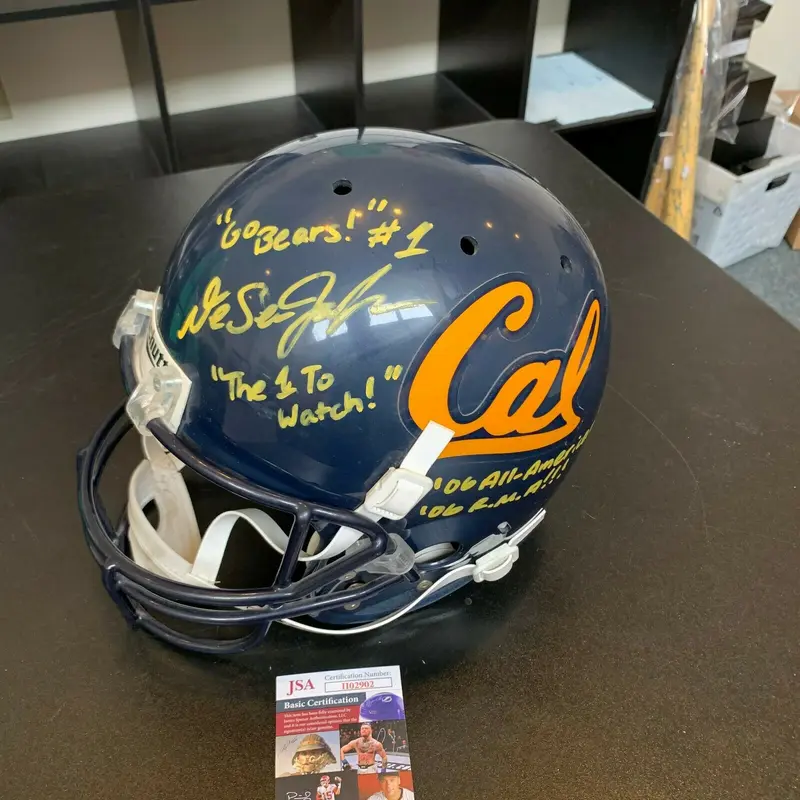 DeSean Jackson Signed Heavily Inscribed Cal Bears Full Size Helmet With JSA COA
