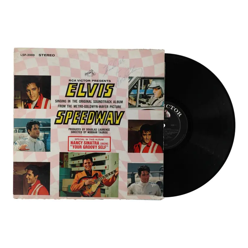 Elvis Presley Signed Speedway Original Soundtrack Vinyl Album JSA COA