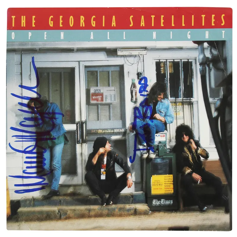 Dan Baird & Mauro Magellan Signed Open All Night 45 RPM Album Cover BAS #BG79205