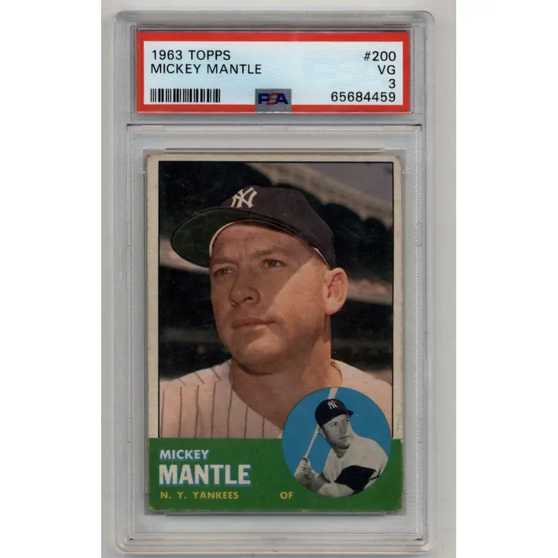 Mickey Mantle 1963 Topps #200 PSA 3 Very Good 4459