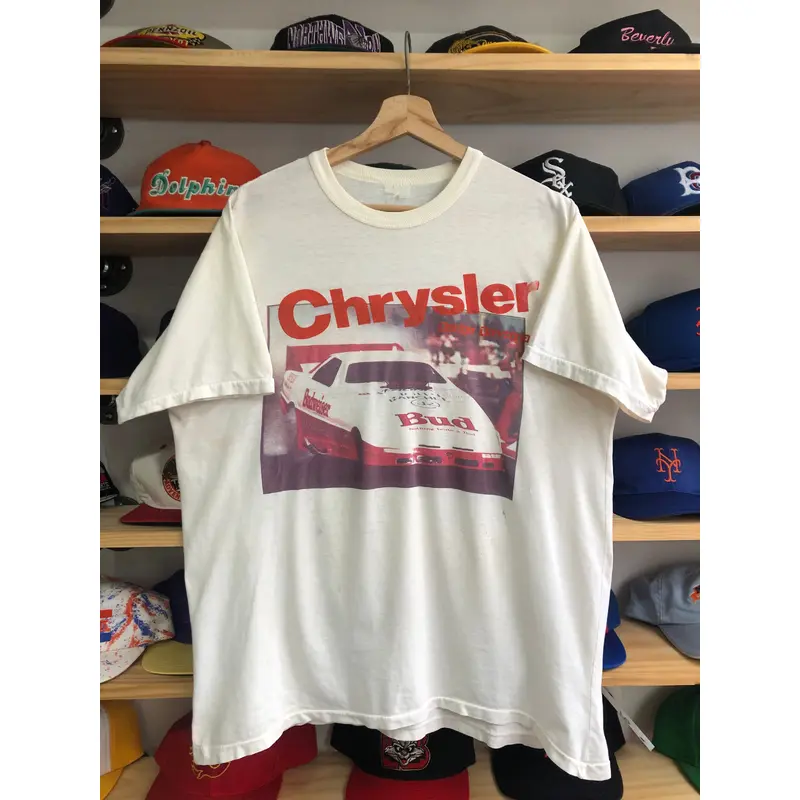 Vintage 80s Budweiser Racing Chrysler Tee Size Large