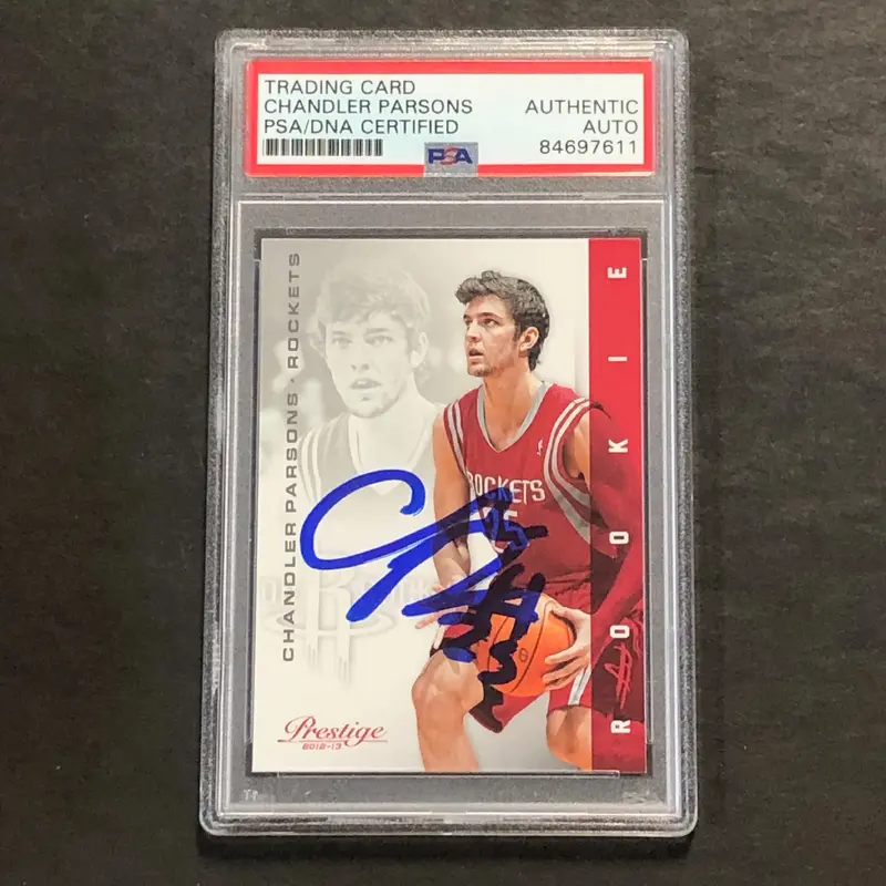 2012-13 Panini Prestige #160 Chandler Parsons Signed Card AUTO PSA Slabbed Rockets