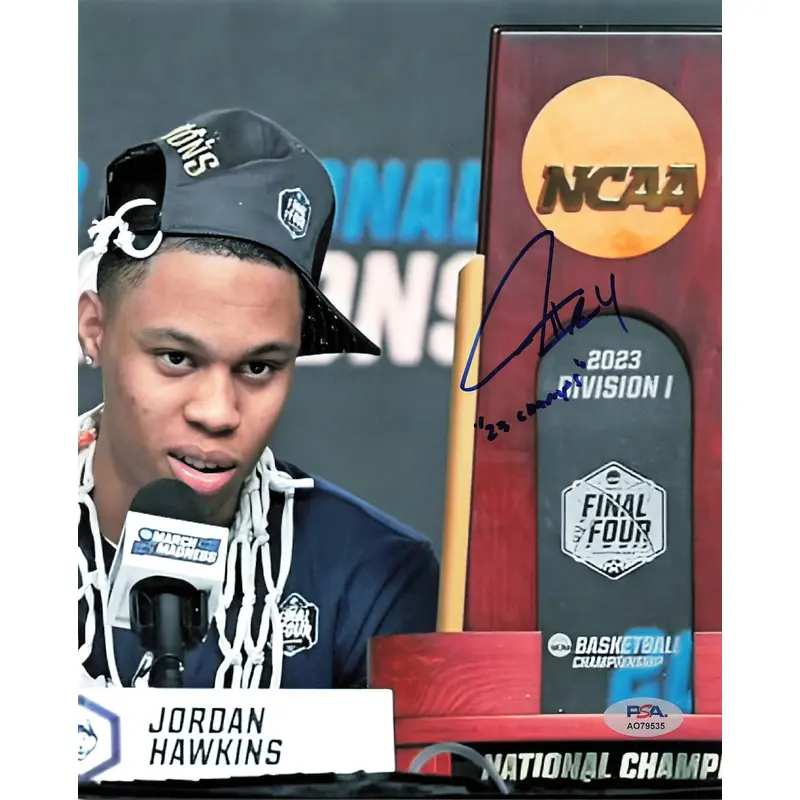 Jordan Hawkins Signed 8x10 photo PSA/DNA UConn Autographed