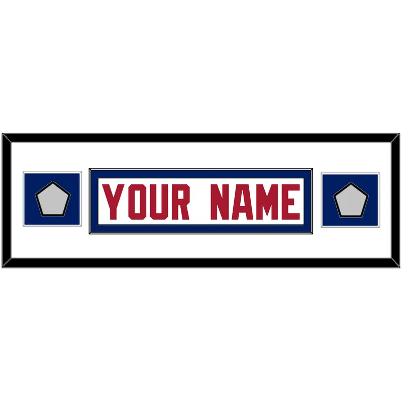 New York Nameplate & Super Bowl XLII & XLVI Jersey Patches - Road White - Single Mat 2