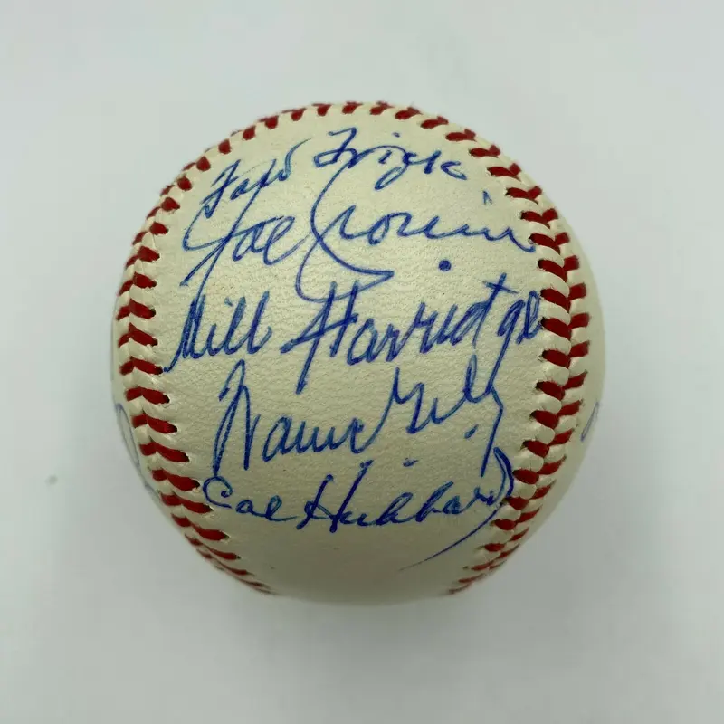 Ford Frick Warren Giles William Harridge Joe Cronin Dimaggio Signed Baseball JSA