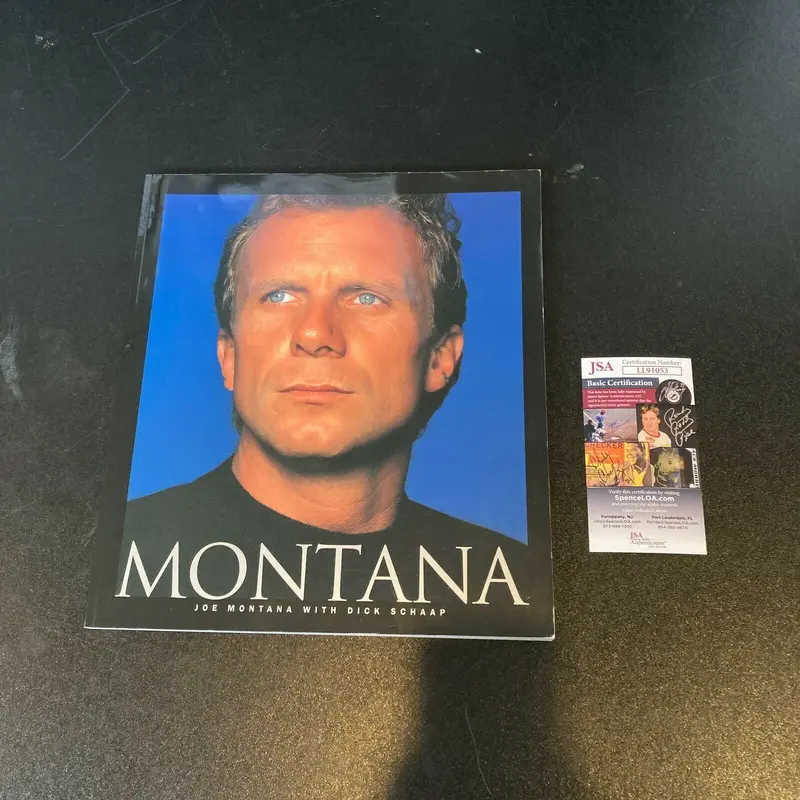 Joe Montana Signed Autographed Large Football Book With JSA COA