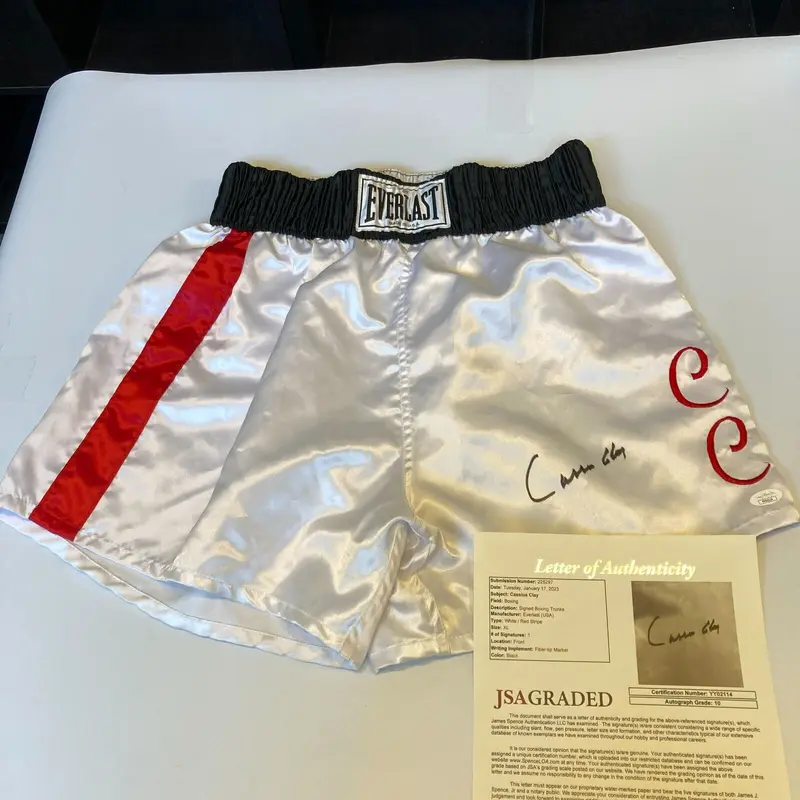 Muhammad Ali Cassius Clay Signed Boxing Trunks Shorts JSA Graded 10 GEM MINT